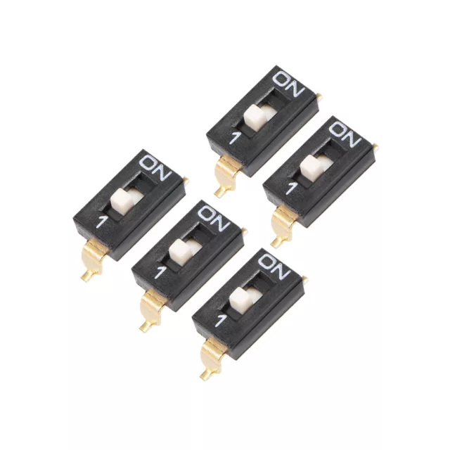 5 Stück DIP-Schalter 1 Bit für Leiterplatten-SMD-Typ schwarz