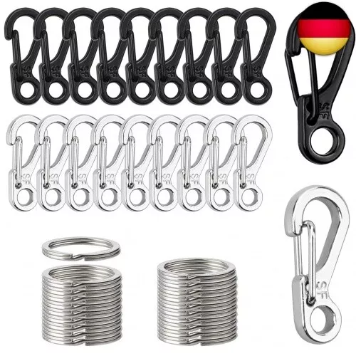 40 Stück Karabiner Schlüsselanhänger Karabinerhaken Klein Carabiner Clip Mini Ka