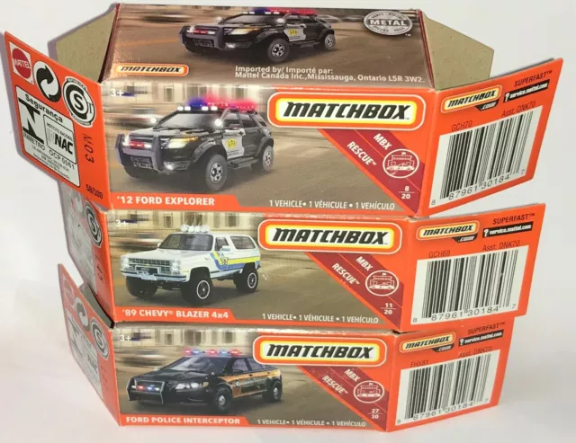 MATCHBOX POWER GRABS X 3 Police Cars Ford Explorer Ford Interceptor Chevy EUR 33 85 PicClick FR