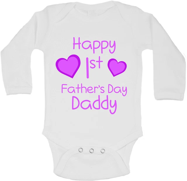 Happy Primo Fathers Day Daddy Personalizzati Manica Lunga Bambino Body Body Bebè
