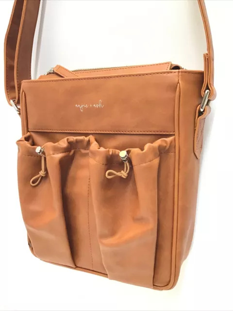 Crossbody Parent Bag By Annie + Ash in Saddle, Dimensions 8”Lx3”Wx9.5”H