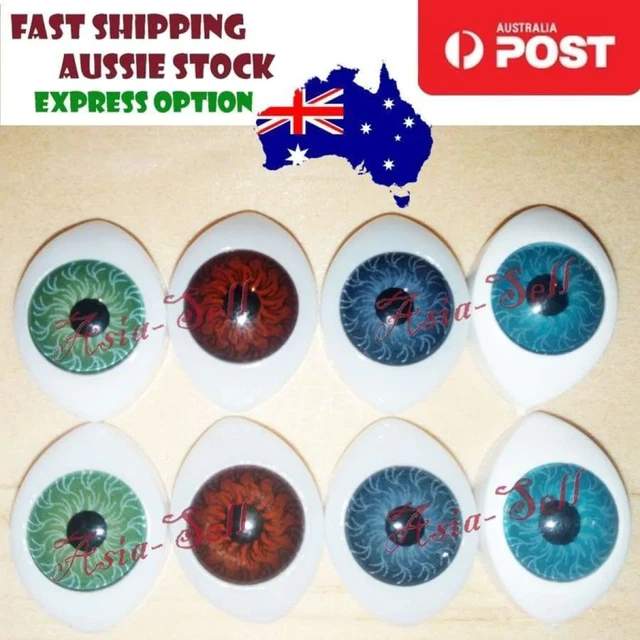 8pcs Oval Plastic Eyes 14x10mm 8mm Iris Reborn Dolls Green Blue Brown Green Doll