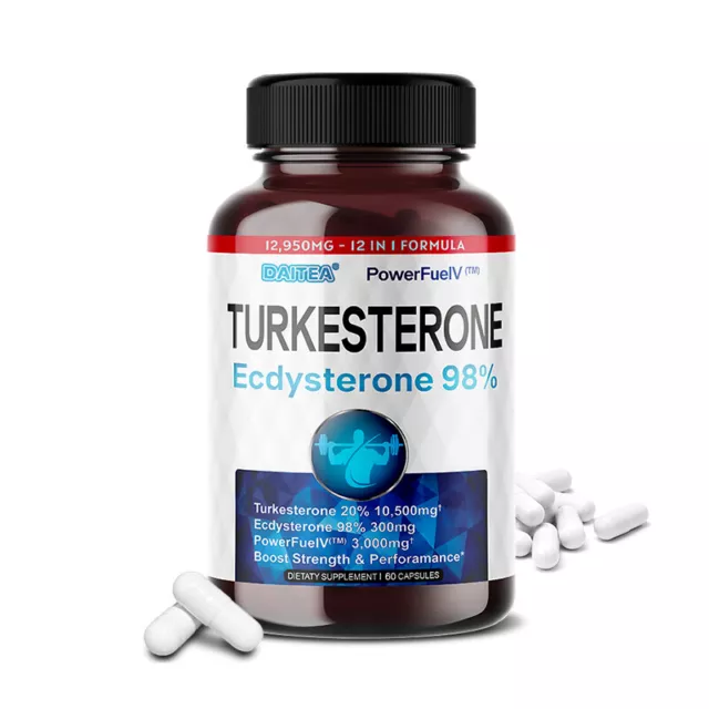 Turkesterone 700 mg ecdysterone 98% 30-120 capsule booster di testosterone