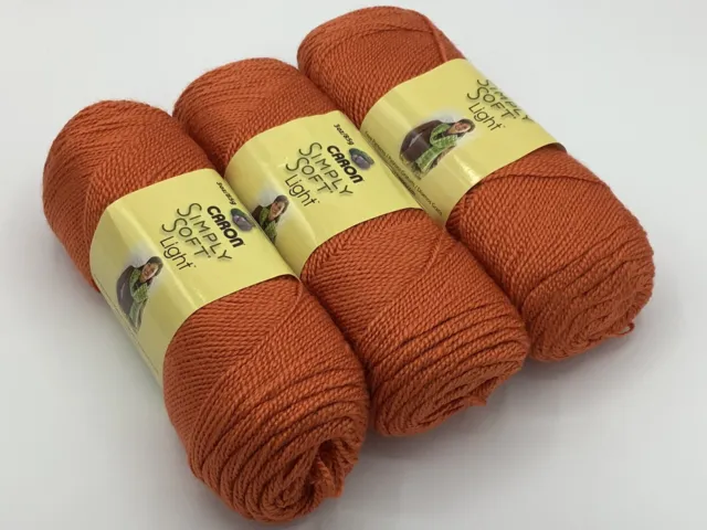 Caron Simply Soft Lights Acrylic DK Knitting Yarn 3 X 85g  Pumpkin#we13