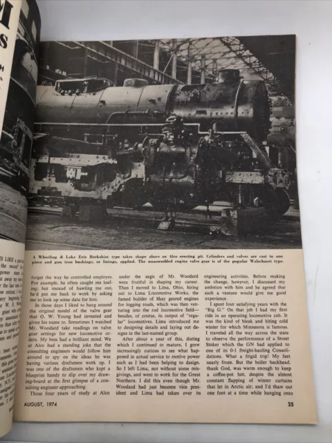 Railroad Magazine Back Issue August 1974 J Edgar Smith Steam Locomotives Trains 3