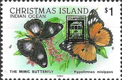 Timbre Papillons Christmas 299 ** (73279FB)