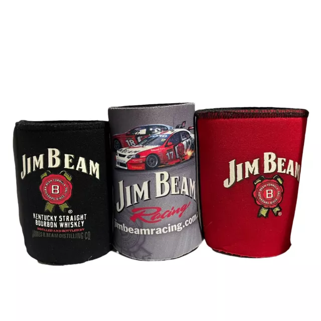 Jim Beam Set 3 Stubby Holders - Kentucky Bourbon Whisky Mancave Breweriana