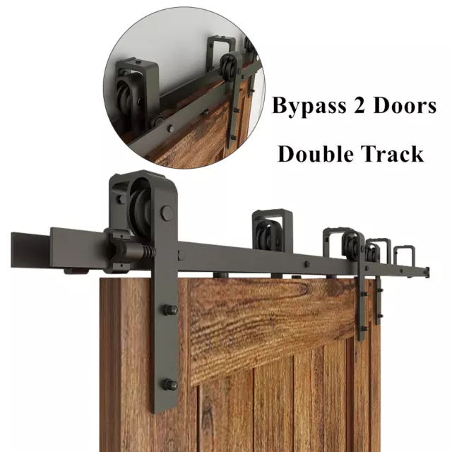 4-20FT Sliding Barn Door Hardware Kit for Single/ Double/ Bypass 2 Doors