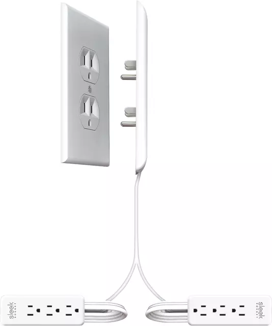 3-Ft Ultra-Thin Outlet & Cord Concealer Kits w/ Two 3 Outlet,Cord & Power Strips