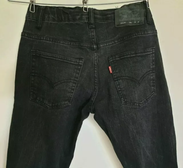 Levis 511 slim jeans black size 12   W 26  L 26