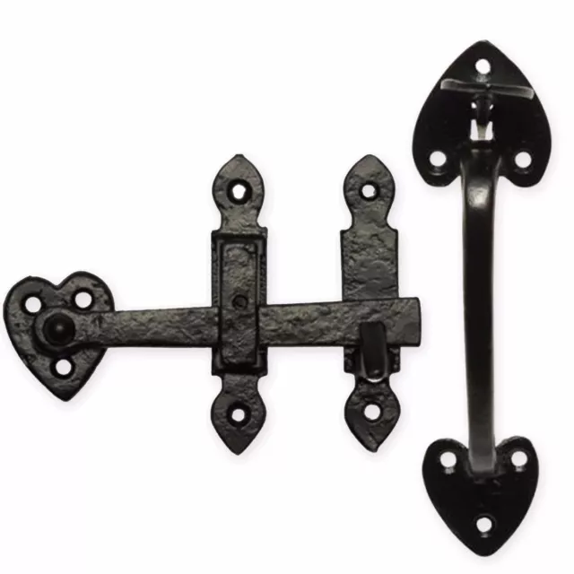 1-10x BLACK ANTIQUE IRON SUFFOLK THUMB LATCHES Door Gate Catch Outdoor Handle