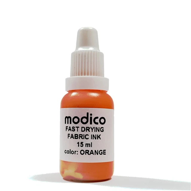 Modico FS Orange 15ml Flasche Textilstempelfarbe Schnelltrocknend zum nachfüllen