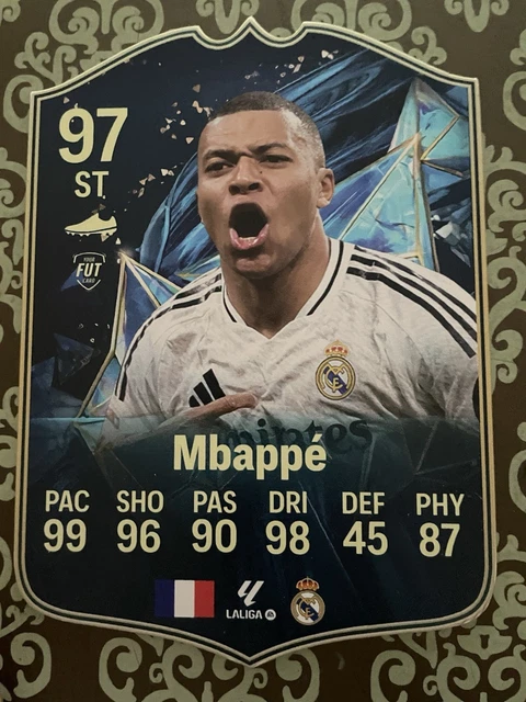 KYLIAN MBAPP FIFA FUT Card Real Madrid France Size A5 France 21 51 kylian-mbapp-fifa-fut-card-real-madrid-france-size-a5-france-21-51