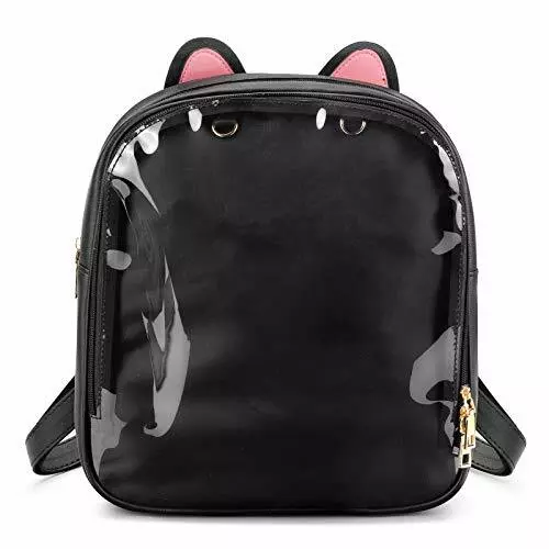 ITA BAG Cat Ears Pin Display Backpack Collector Anime Cosplay Black STEAMEDBUN