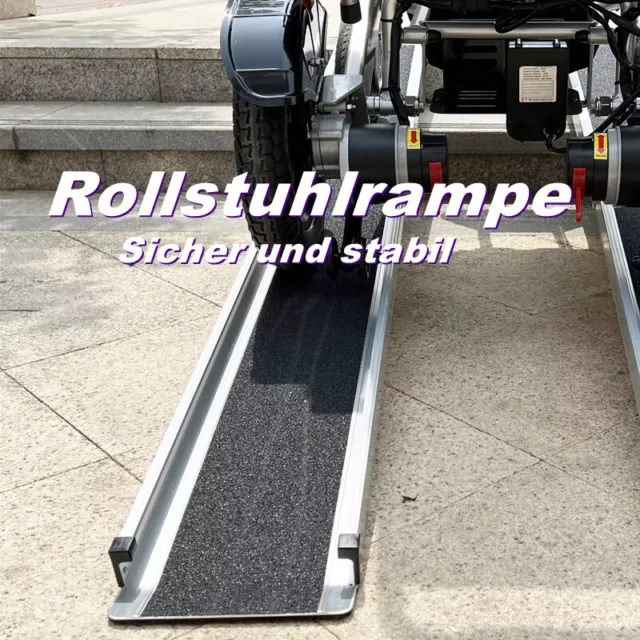 Rollstuhlrampe Auffahrrampe Rollirampe Alurampe Laderampe Rutschfest Klappbar