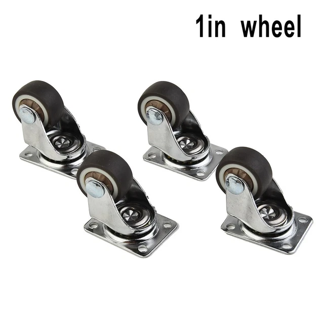 4pcs Mini Casters 1 TPE Rubber Super Mute Wheels Kit For Bookcase Drawer Racks