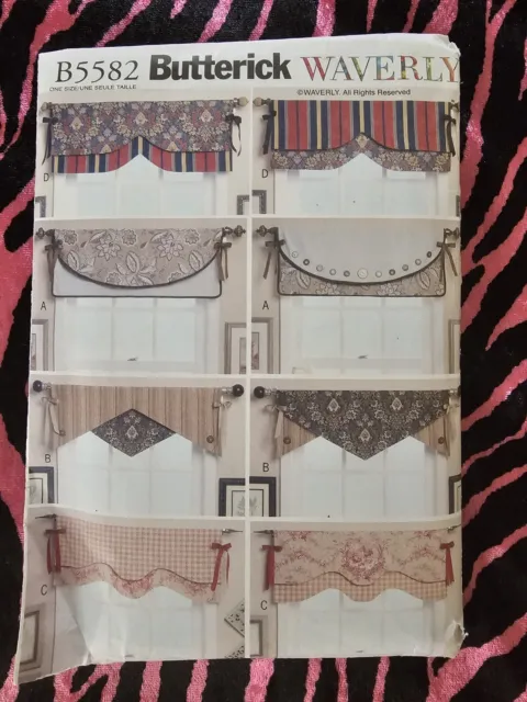 Butterick x Waverly B5582 Sewing Pattern Reversible Window Valence Curtains