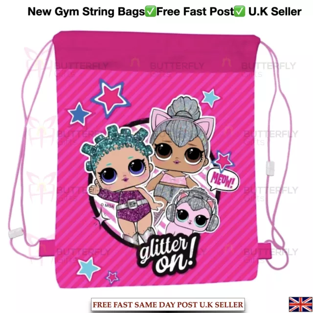 Lol Glitter Drawstring Pull String P.e Gym School Bag Swimming Sport Bag Girl