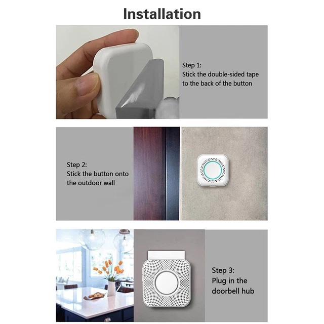 Receiver Doorbell Transmitter Plug Wireless Wireless Doorbell 2 PCS/Set