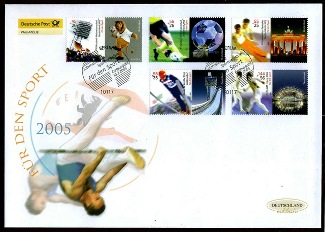 FDC 2439-2444 exklusiv (2005) Groß-FDC - Sporthilfe 2005