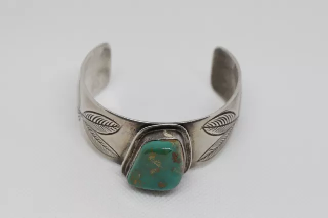 Wilson Padilla Navajo Sterling Silver Turquoise Cuff Bracelet Pre Owned