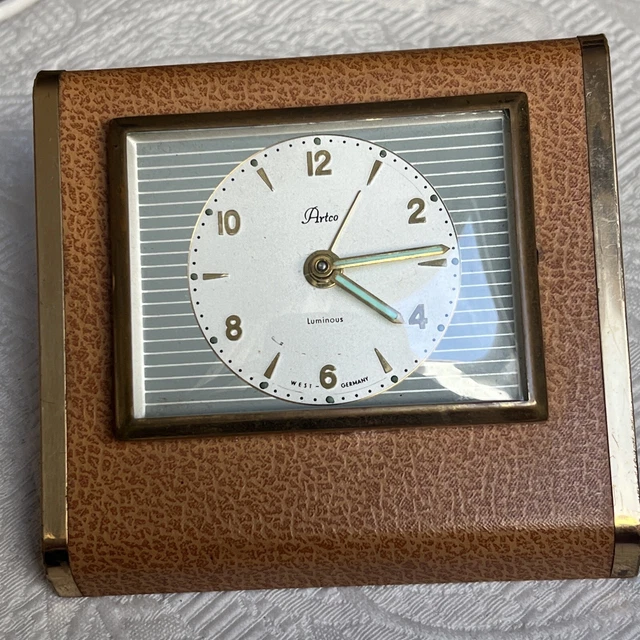 VINTAGE ARTCO MCM West Germany Table Alarm Winding Clock #6A £28.44 ...