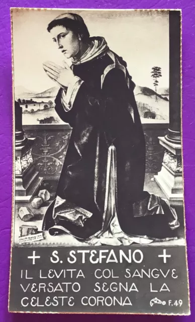 Santino Holy Card Raro, Santo Stefano -Rif. 9777