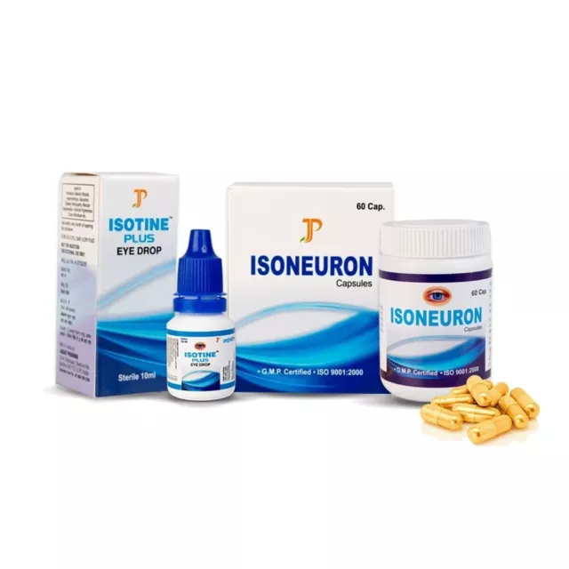 Isotine Gold Kit 4 x Isotine Plus Augentropfen & Isoneuron-Kapsel (60) für... 2