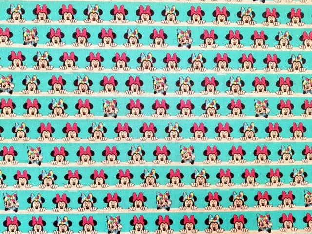 Disney Minnie Mouse Playtime - 100% Artigianato Cotone Stampa Tessuto -digitally