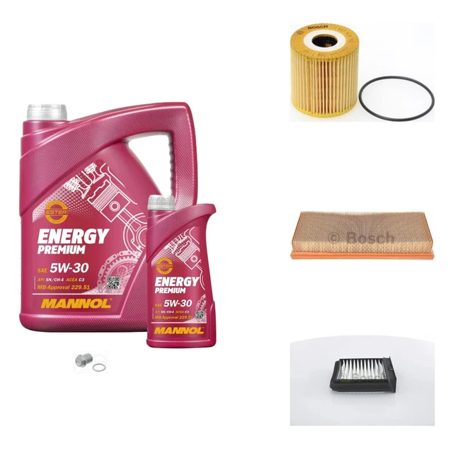 Bosch Pacchetto di Ispezione 6 L mannol Energy Premium 5W-30 per . Volvo V40