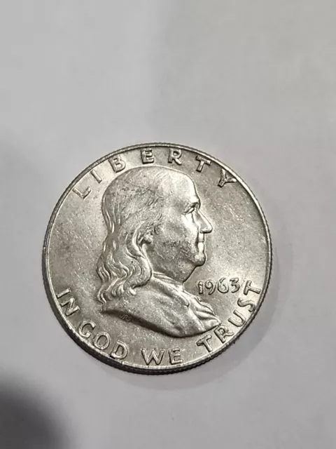 1963-D Benjamin Franklin 90% Silver Half Dollar Coin