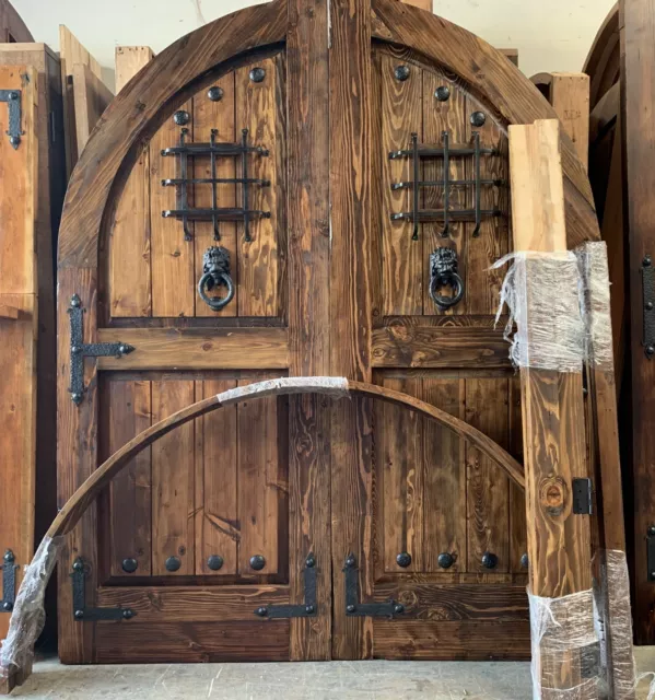 Rustic reclaimed lumber arched door solid wood or choose alder mahogany oak