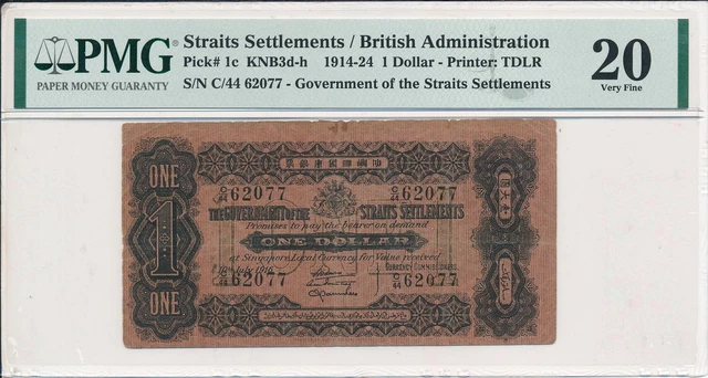 Government of the Straits Settlements Straits Settlements  $1 1916  PMG  20