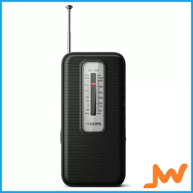 Philips 2000 Series AC/Battery-Operated AM FM Radio Portable Radio with  Speaker, Black 