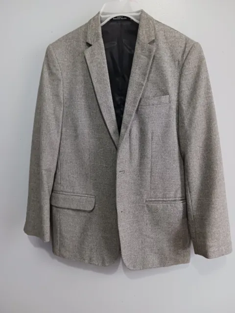 Calvin Klein Boys Two Button Modern Fit Gray Blazer, Size 16 Regular