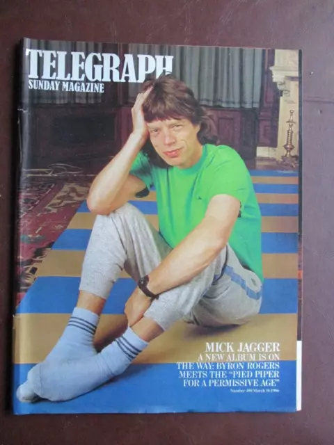 Mick Jagger Harrier Jet Ron Burrows Test Pilot TELEGRAPH MAGAZINE March 16 1986