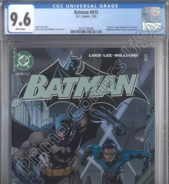 PRIMO:  BATMAN #615 HUSH 2003 DC comics CGC 9.6 NM+