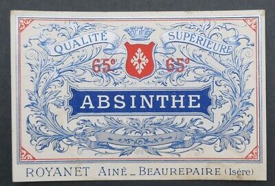 Ancienne étiquette EXTRAIT D'ABSINTHE SUISSE absinth label 