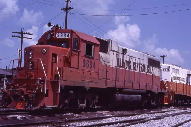 Original Slide ICG Illinois Central Gulf GP38-2 #9634 Jackson MS 1981