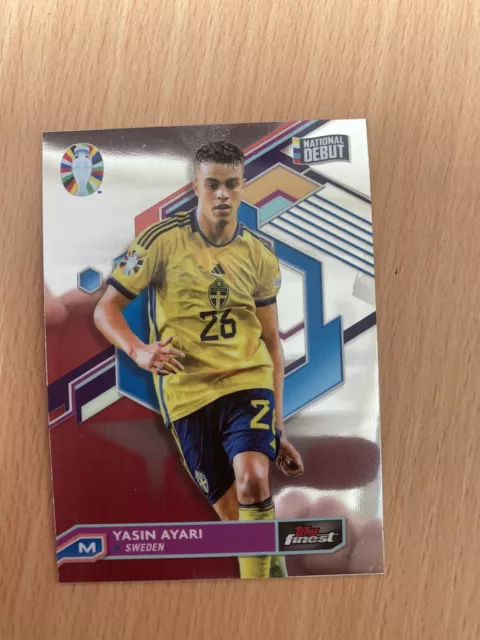 Topps Finest Euro 2024 Trading Card Yasin Ayari Sweden National Debut