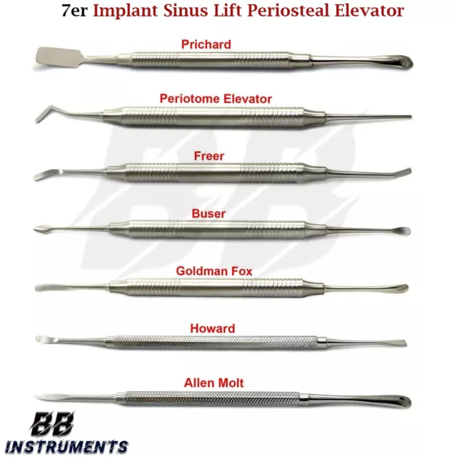 7er Sinus Lift Instrumente Kürette Raspatorien  Implantat Periosteal Raspatorium