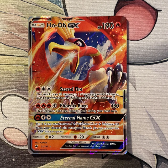 Pokemon S&M Burning Shadows Set ULTRA RARE Ho-Oh GX 21/147 - Near Mint (NM)