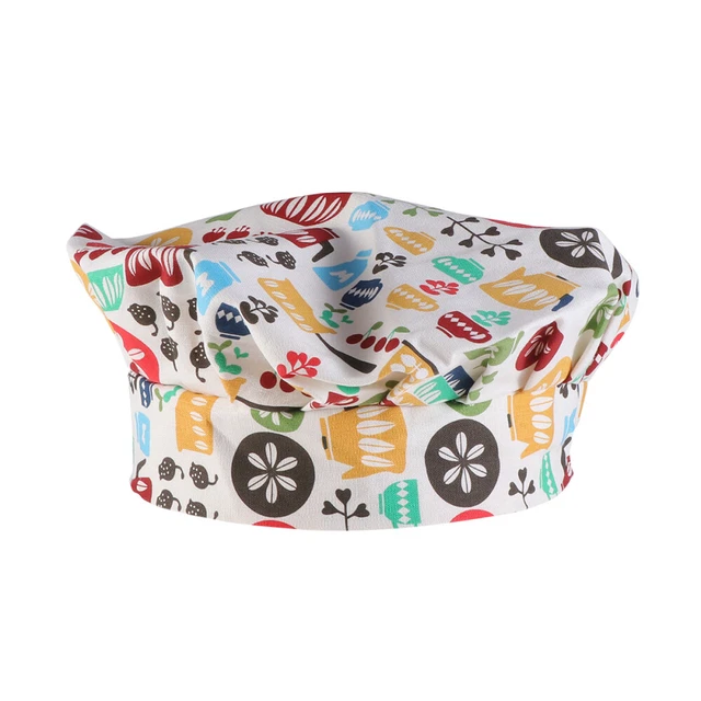 Cotton Chef Cap Headwear Kids Hat Hats for Parent-child Boy Lattice Girl
