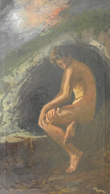 Tullio BACCHETTA (Crema Cremona 1892 - Altofonte Palermo 1975) CAINO Olio 87x50