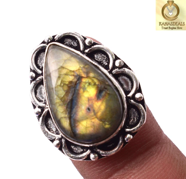 Labradorite Plated Ring Spectacular Jewellery 7 GM Value-Priced @1.99-68628