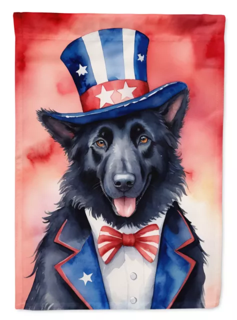 Belgian Sheepdog Patriotic American Flag Canvas House Size DAC5654CHF