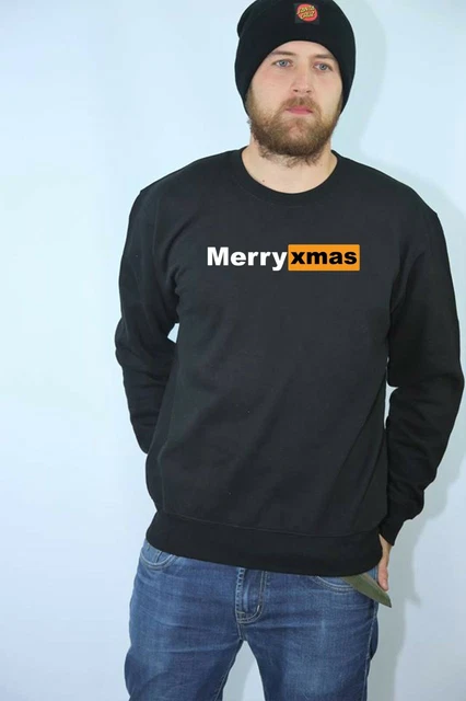 Merry Christmas Adult Sweatshirt Jumper Funny Top Parody Website Naughty Xmas