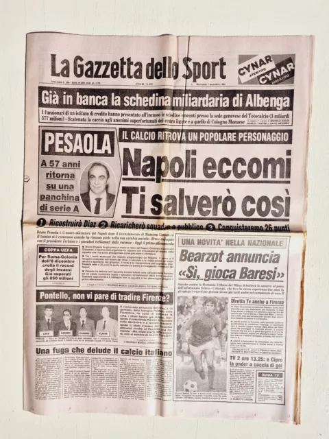 Journal Screen Sport 1 December 1982 Napoli - Pesaola - Baresi - Albenga - Roma