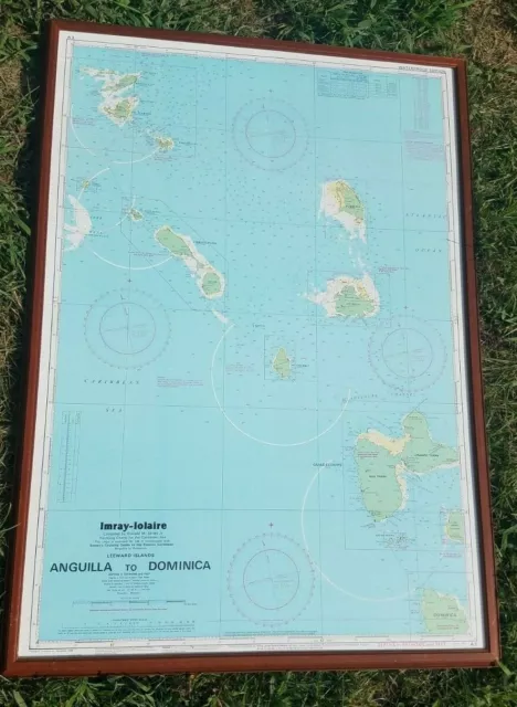 Imray-Lolaire Anguilla to Dominica Nautical Map Framed 2000 Version