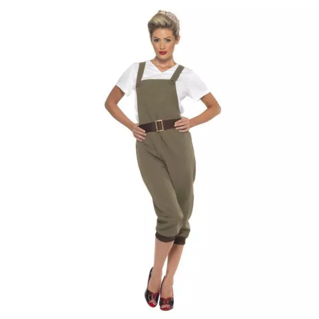 Smiffys WW2 World War II Land Girl Women's Fancy Dress Costume